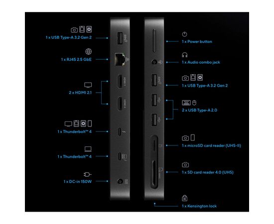 Порт-реплікатор ASUS Triple 4K Thunderbolt 4 Dock DC500 (90XB08DN-BDS010), зображення 5 Порт-реплікатор ASUS Triple 4K Thunderbolt 4 Dock DC500 (90XB08DN-BDS010), зображення 5