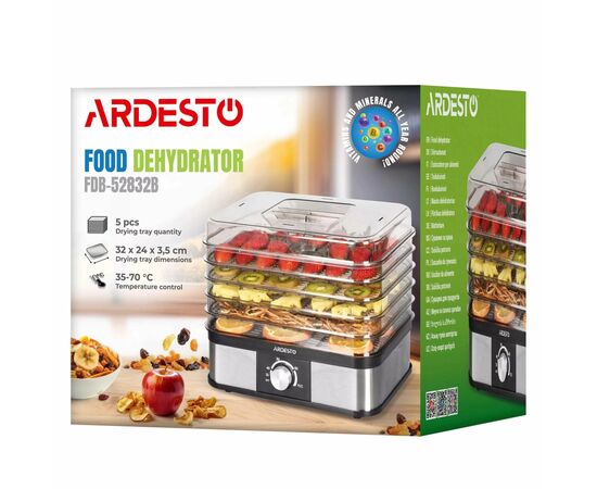 Сушка для овощей и фруктов Ardesto FDB-52832B, изображение 7 Сушка для овощей и фруктов Ardesto FDB-52832B, изображение 7