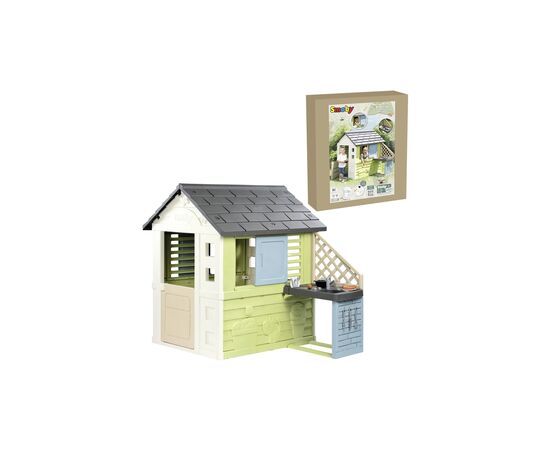 Ігровий будиночок Smoby Life "Райдужний" з літньою кухнею (7600810738), зображення 2 Ігровий будиночок Smoby Life "Райдужний" з літньою кухнею (7600810738), зображення 2