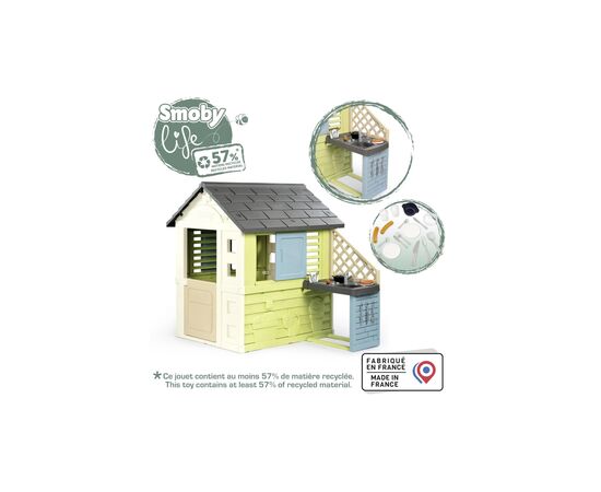 Ігровий будиночок Smoby Life "Райдужний" з літньою кухнею (7600810738), зображення 3 Ігровий будиночок Smoby Life "Райдужний" з літньою кухнею (7600810738), зображення 3