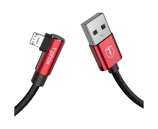Дата кабель USB 2.0 AM to Micro 5P 1.2m 3A for Gaming Black/Red T-Phox (T-M804 Black/Red), изображение 2 Дата кабель USB 2.0 AM to Micro 5P 1.2m 3A for Gaming Black/Red T-Phox (T-M804 Black/Red), изображение 2