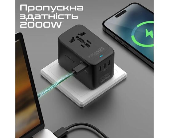 Зарядное устройство Promate tripmate-gan100, изображение 5 Зарядное устройство Promate tripmate-gan100, изображение 5