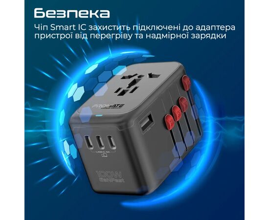 Зарядное устройство Promate tripmate-gan100, изображение 9 Зарядное устройство Promate tripmate-gan100, изображение 9