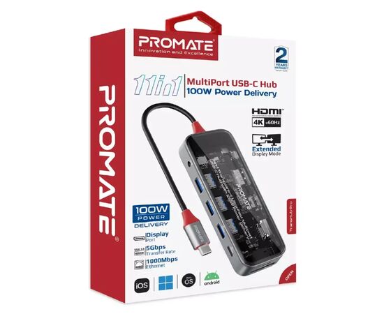 Концентратор Promate USB Hub 11 ports transhub-pro (transhub-pro), изображение 2 Концентратор Promate USB Hub 11 ports transhub-pro (transhub-pro), изображение 2