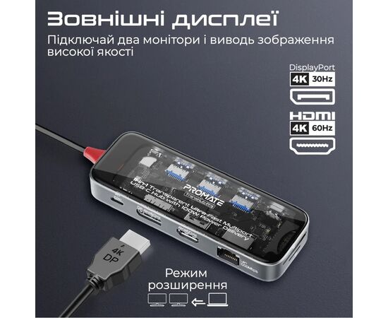 Концентратор Promate USB Hub 11 ports transhub-pro (transhub-pro), изображение 5 Концентратор Promate USB Hub 11 ports transhub-pro (transhub-pro), изображение 5