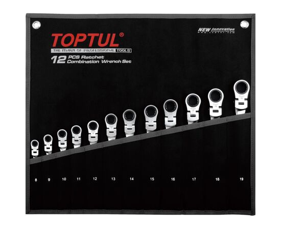 Ключ Toptul з тріскачкою та шарніром комбінований (GPAQ1204)