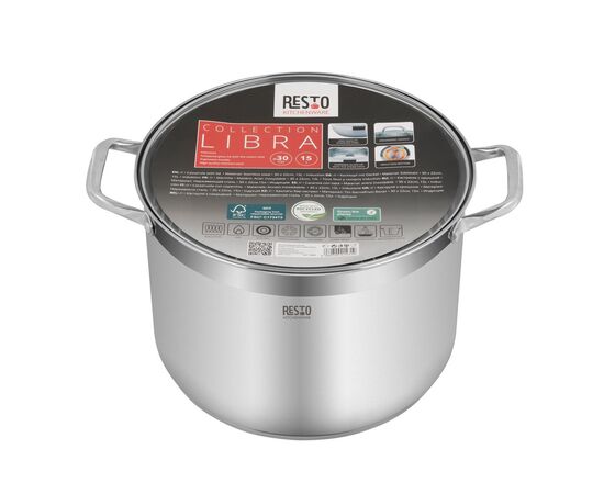 Кастрюля Resto Libra із кришкою 30 см 15 л (92009), изображение 11 Кастрюля Resto Libra із кришкою 30 см 15 л (92009), изображение 11