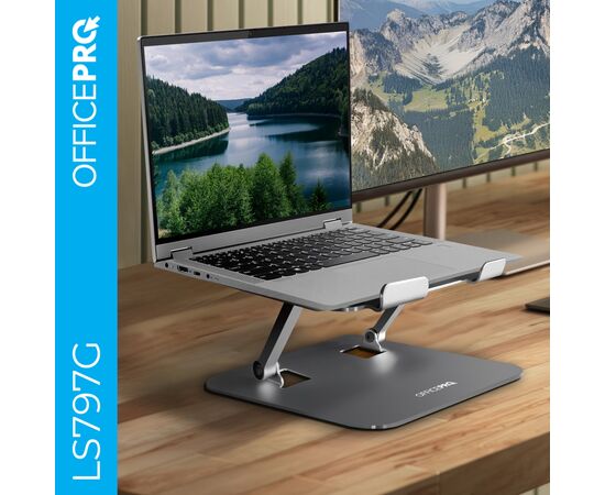 Подставка для ноутбука OfficePro LS797G Aluminum alloy Gray (LS797G), изображение 3 Подставка для ноутбука OfficePro LS797G Aluminum alloy Gray (LS797G), изображение 3