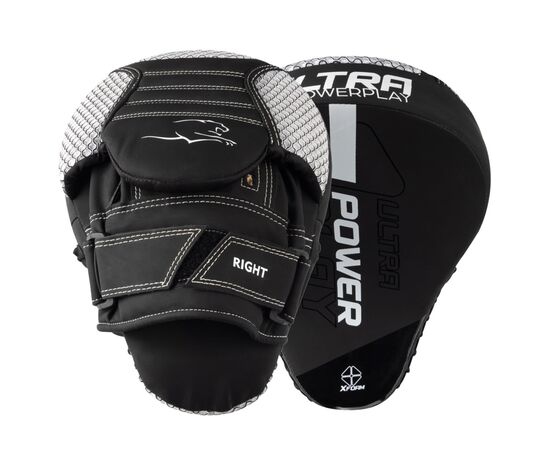 Лапи боксерські PowerPlay 3044 Pro Carbon Ultra Series Чорно-Білі (PP_3044_Bl/White)