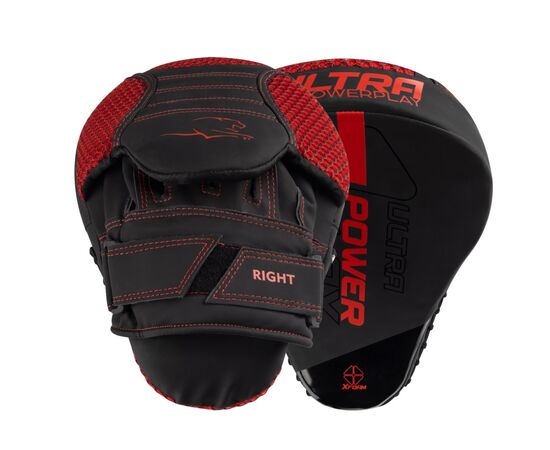 Лапи боксерські PowerPlay 3044 Pro Carbon Ultra Series Чорно-Червоні (PP_3044_Bl/Red)