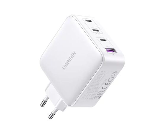 Зарядное устройство Ugreen 4xUSB 100W (3хUSB-C+USB-A) Gan white CD226 (15337), изображение 3 Зарядное устройство Ugreen 4xUSB 100W (3хUSB-C+USB-A) Gan white CD226 (15337), изображение 3