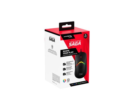 Мышка HyperX Pulsefire Saga USB Black (A2PB3AA), изображение 11 Мышка HyperX Pulsefire Saga USB Black (A2PB3AA), изображение 11