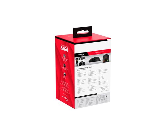 Мышка HyperX Pulsefire Saga USB Black (A2PB3AA), изображение 12 Мышка HyperX Pulsefire Saga USB Black (A2PB3AA), изображение 12