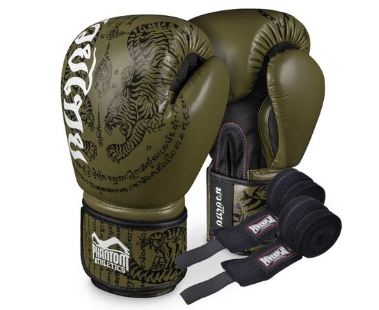 Боксерские перчатки Phantom Muay Thai Army 12 унцій (PHBG2612-12)