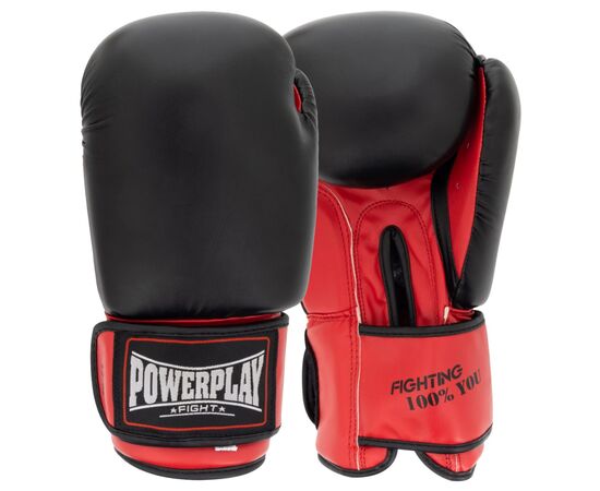Боксерские перчатки PowerPlay 3004 Classic Чорно-Червоні 12 унцій (PP_3004_12oz_Bl/Red)