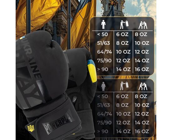Боксерські рукавички PowerPlay 3021 Ukraine Чорні 14 унцій (PP_3021_14oz_Black), зображення 10 Боксерські рукавички PowerPlay 3021 Ukraine Чорні 14 унцій (PP_3021_14oz_Black), зображення 10