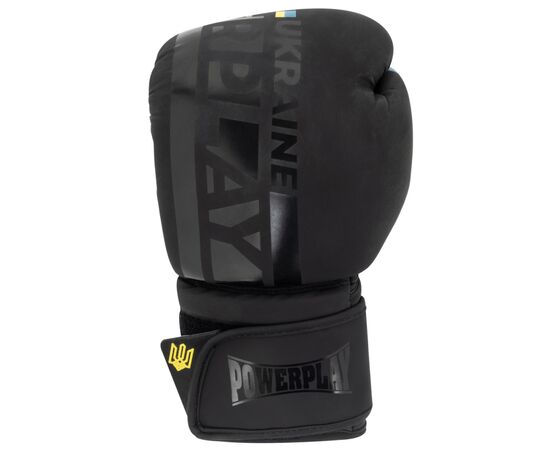 Боксерські рукавички PowerPlay 3021 Ukraine Чорні 14 унцій (PP_3021_14oz_Black), зображення 2 Боксерські рукавички PowerPlay 3021 Ukraine Чорні 14 унцій (PP_3021_14oz_Black), зображення 2