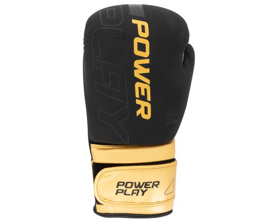 Боксерські рукавички PowerPlay 3024 Ultra Mat Чорно-Золоті 16 унцій (PP_3024_16oz_Bl/Gold), зображення 2 Боксерські рукавички PowerPlay 3024 Ultra Mat Чорно-Золоті 16 унцій (PP_3024_16oz_Bl/Gold), зображення 2