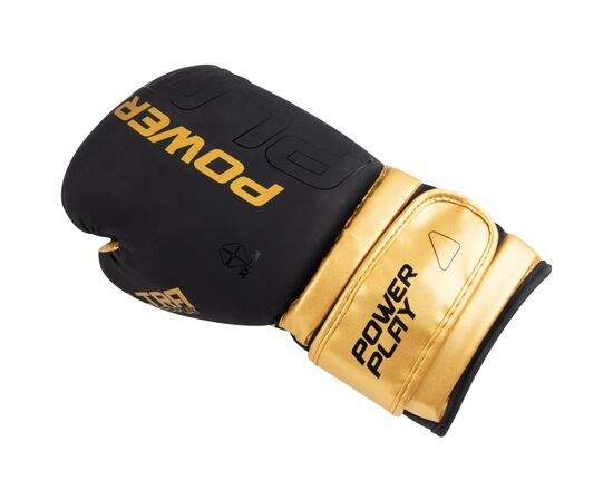 Боксерські рукавички PowerPlay 3024 Ultra Mat Чорно-Золоті 16 унцій (PP_3024_16oz_Bl/Gold), зображення 4 Боксерські рукавички PowerPlay 3024 Ultra Mat Чорно-Золоті 16 унцій (PP_3024_16oz_Bl/Gold), зображення 4
