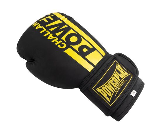 Боксерские перчатки PowerPlay 3086 Matt Challenger Чорно-Жовті 14 унцій (PP_3086_14oz_Bl/Yellow), изображение 4