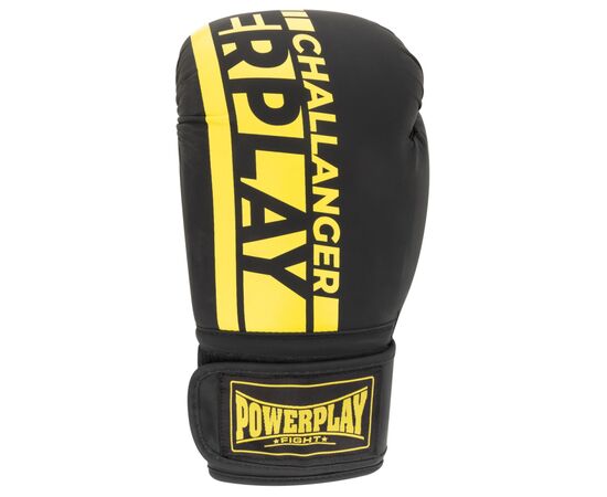 Боксерские перчатки PowerPlay 3086 Matt Challenger Чорно-Жовті 16 унцій (PP_3086_16oz_Bl/Yellow), изображение 2 Боксерские перчатки PowerPlay 3086 Matt Challenger Чорно-Жовті 16 унцій (PP_3086_16oz_Bl/Yellow), изображение 2