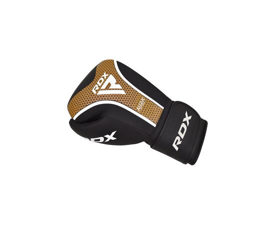Боксерские перчатки RDX Aura Plus T-17 Black Golden 16 унцій (BGR-T17BGL-16OZ+), изображение 4 Боксерские перчатки RDX Aura Plus T-17 Black Golden 16 унцій (BGR-T17BGL-16OZ+), изображение 4
