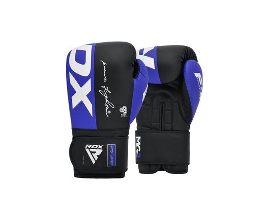 Боксерские перчатки RDX F4 Boxing Sparring Gloves Hook & Loop Blue/Black 10 унцій (BGR-F4U-10OZ), изображение 2 Боксерские перчатки RDX F4 Boxing Sparring Gloves Hook & Loop Blue/Black 10 унцій (BGR-F4U-10OZ), изображение 2
