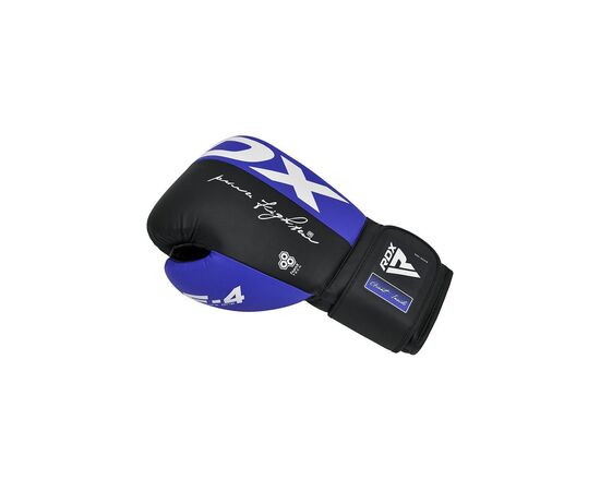 Боксерские перчатки RDX F4 Boxing Sparring Gloves Hook & Loop Blue/Black 14 унцій (BGR-F4U-14OZ), изображение 3 Боксерские перчатки RDX F4 Boxing Sparring Gloves Hook & Loop Blue/Black 14 унцій (BGR-F4U-14OZ), изображение 3