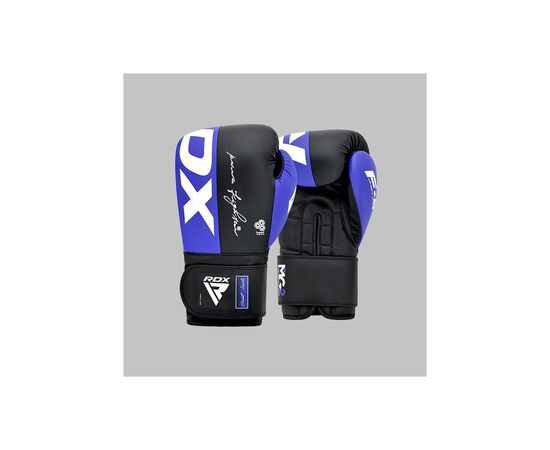 Боксерские перчатки RDX F4 Boxing Sparring Gloves Hook & Loop Blue/Black 14 унцій (BGR-F4U-14OZ), изображение 6 Боксерские перчатки RDX F4 Boxing Sparring Gloves Hook & Loop Blue/Black 14 унцій (BGR-F4U-14OZ), изображение 6