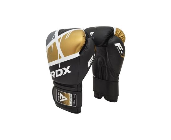 Боксерські рукавички RDX F7 Ego Black Golden 12 унцій (BGR-F7BGL-12oz), зображення 2 Боксерські рукавички RDX F7 Ego Black Golden 12 унцій (BGR-F7BGL-12oz), зображення 2