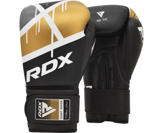 Боксерські рукавички RDX F7 Ego Black Golden 12 унцій (BGR-F7BGL-12oz), зображення 3 Боксерські рукавички RDX F7 Ego Black Golden 12 унцій (BGR-F7BGL-12oz), зображення 3