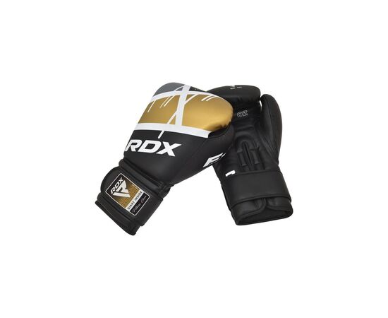 Боксерські рукавички RDX F7 Ego Black Golden 12 унцій (BGR-F7BGL-12oz), зображення 4 Боксерські рукавички RDX F7 Ego Black Golden 12 унцій (BGR-F7BGL-12oz), зображення 4