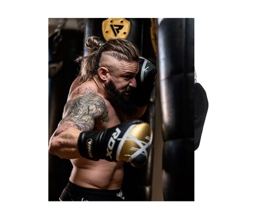 Боксерські рукавички RDX F7 Ego Black Golden 12 унцій (BGR-F7BGL-12oz), зображення 8 Боксерські рукавички RDX F7 Ego Black Golden 12 унцій (BGR-F7BGL-12oz), зображення 8