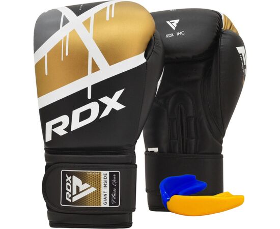Боксерские перчатки RDX F7 Ego Black Golden 12 унцій (BGR-F7BGL-12oz)