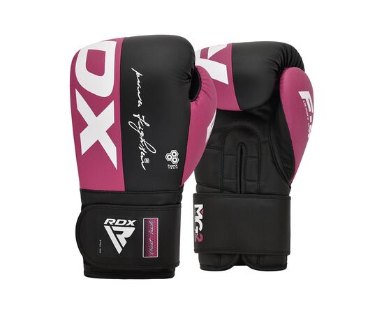 Боксерские перчатки RDX REX F4 Pink/Black 8 унцій (BGR-F4P-8OZ), изображение 2 Боксерские перчатки RDX REX F4 Pink/Black 8 унцій (BGR-F4P-8OZ), изображение 2