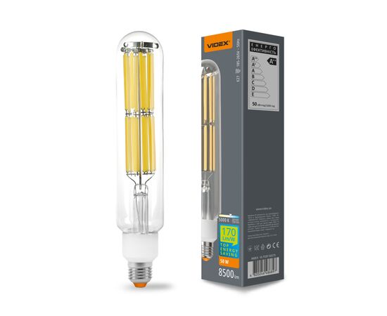 Лампочка Videx LED Filament T52F 50W E27 5000K (VL-T52F-50275), изображение 3 Лампочка Videx LED Filament T52F 50W E27 5000K (VL-T52F-50275), изображение 3