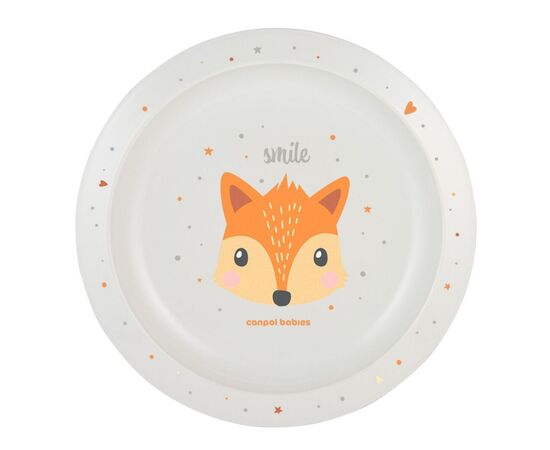 Тарілка дитяча Canpol babies CUTE ANIMALS пластикова, помаранчева (4/411_ora)