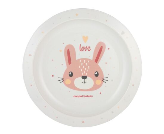 Тарілка дитяча Canpol babies CUTE ANIMALS пластикова, рожева рожевий (4/411_pin2)