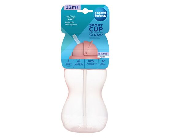 Поильник-непроливайка Canpol babies со сложной силиконовой трубочкой, розовый 370 мл (56/113_pin2), изображение 5 Поильник-непроливайка Canpol babies со сложной силиконовой трубочкой, розовый 370 мл (56/113_pin2), изображение 5