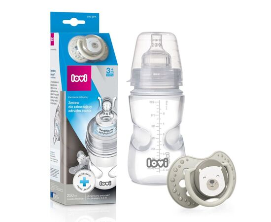 Бутылочка для кормления Lovi Защита рефлекса сосания Buddy Bear 250 мл (0205exp)