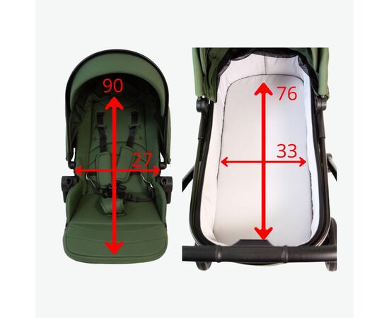 Коляска FreeON 3 в 1 Zack, оливковий (81972), зображення 5 Коляска FreeON 3 в 1 Zack, оливковий (81972), зображення 5