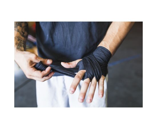 Бинт для спорта PowerPlay 3047 4,5м Чорний (PP_3047_4,5m_Black), изображение 10 Бинт для спорта PowerPlay 3047 4,5м Чорний (PP_3047_4,5m_Black), изображение 10