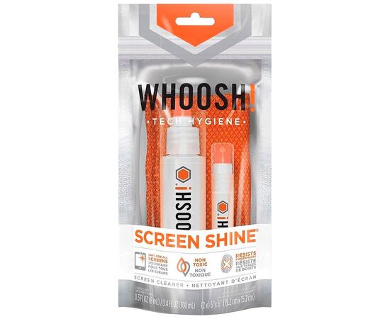 Спрей для очистки Whoosh! Screen Shine DUO 100+8ml, microfiber 14x14cm (1FG108ENFR)