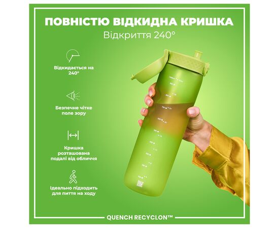 Бутылка для воды ION8 OneTouch 1000 мл BPA Free, Green (I8RF1000GRE), изображение 3 Бутылка для воды ION8 OneTouch 1000 мл BPA Free, Green (I8RF1000GRE), изображение 3