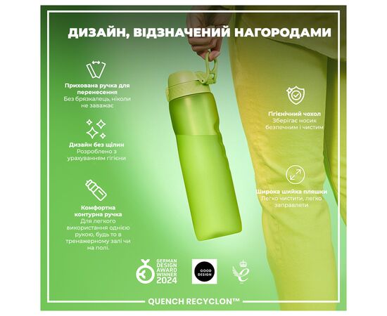 Бутылка для воды ION8 OneTouch 1000 мл BPA Free, Green (I8RF1000GRE), изображение 4 Бутылка для воды ION8 OneTouch 1000 мл BPA Free, Green (I8RF1000GRE), изображение 4