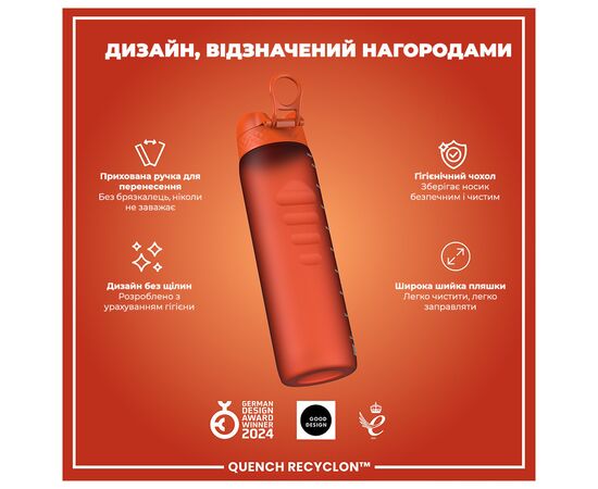 Бутылка для воды ION8 OneTouch 1000 мл BPA Free, Hearty Orange (I8RF1000HORG), изображение 4 Бутылка для воды ION8 OneTouch 1000 мл BPA Free, Hearty Orange (I8RF1000HORG), изображение 4