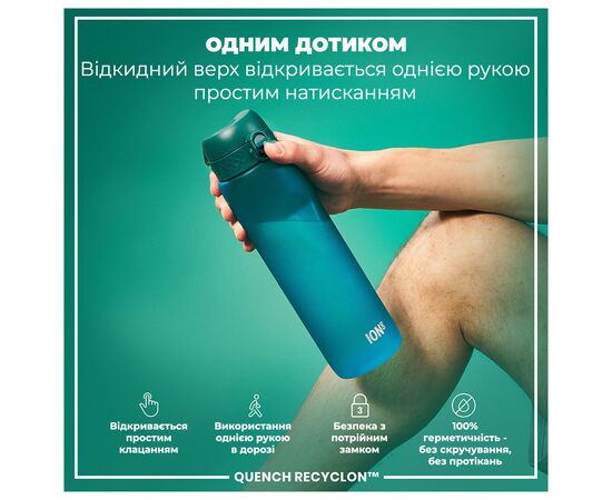 Бутылка для воды ION8 OneTouch 1000 мл BPA Free, Aqua (I8RF1000AQU), изображение 2 Бутылка для воды ION8 OneTouch 1000 мл BPA Free, Aqua (I8RF1000AQU), изображение 2