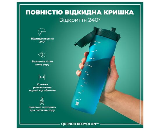 Бутылка для воды ION8 OneTouch 1000 мл BPA Free, Aqua (I8RF1000AQU), изображение 3 Бутылка для воды ION8 OneTouch 1000 мл BPA Free, Aqua (I8RF1000AQU), изображение 3