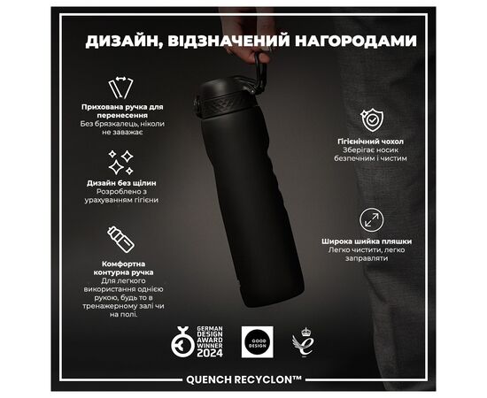 Бутылка для воды ION8 OneTouch 1000 мл BPA Free, Black (I8RF1000BLK), изображение 4 Бутылка для воды ION8 OneTouch 1000 мл BPA Free, Black (I8RF1000BLK), изображение 4