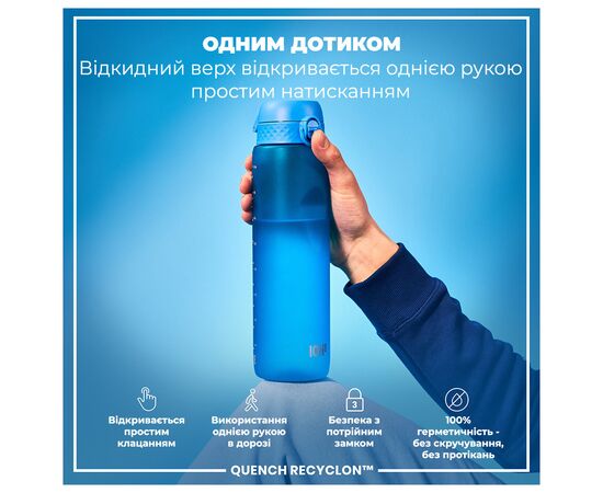 Бутылка для воды ION8 OneTouch 1000 мл BPA Free, Blue (I8RF1000BLU), изображение 2 Бутылка для воды ION8 OneTouch 1000 мл BPA Free, Blue (I8RF1000BLU), изображение 2